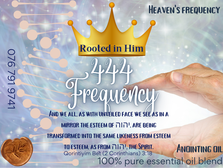 444 frequency anointing oil label design rooted in him prayer oil