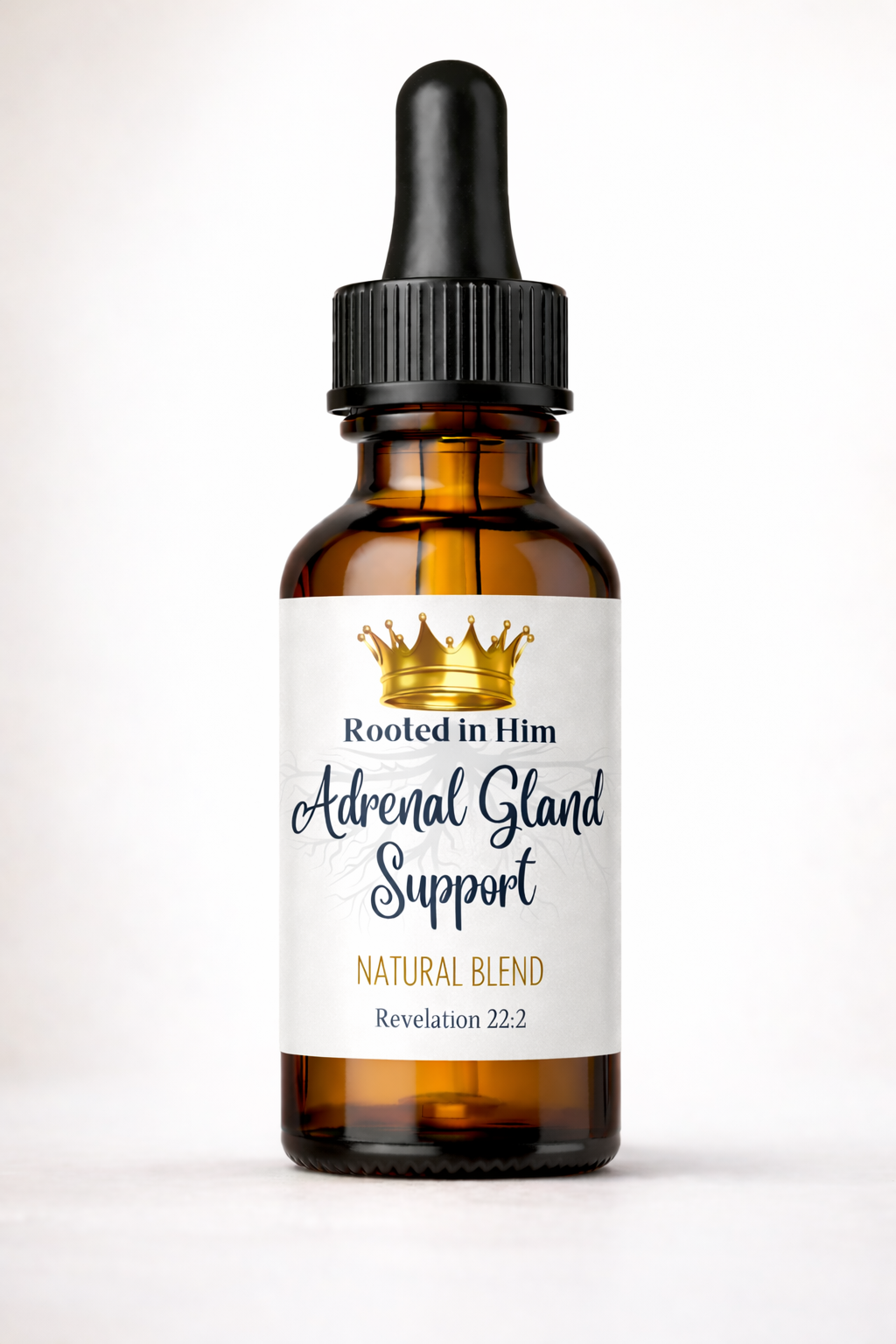 adrenal gland support healing oil blend 30ml amber bottle rooted in him