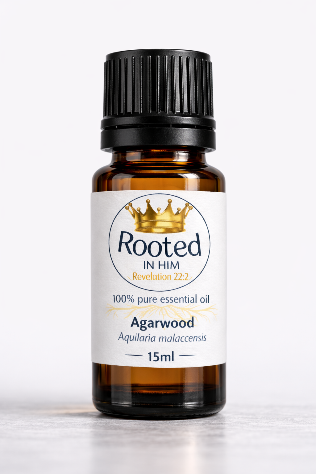 agarwood essential oil 15ml amber glass bottle rooted in him