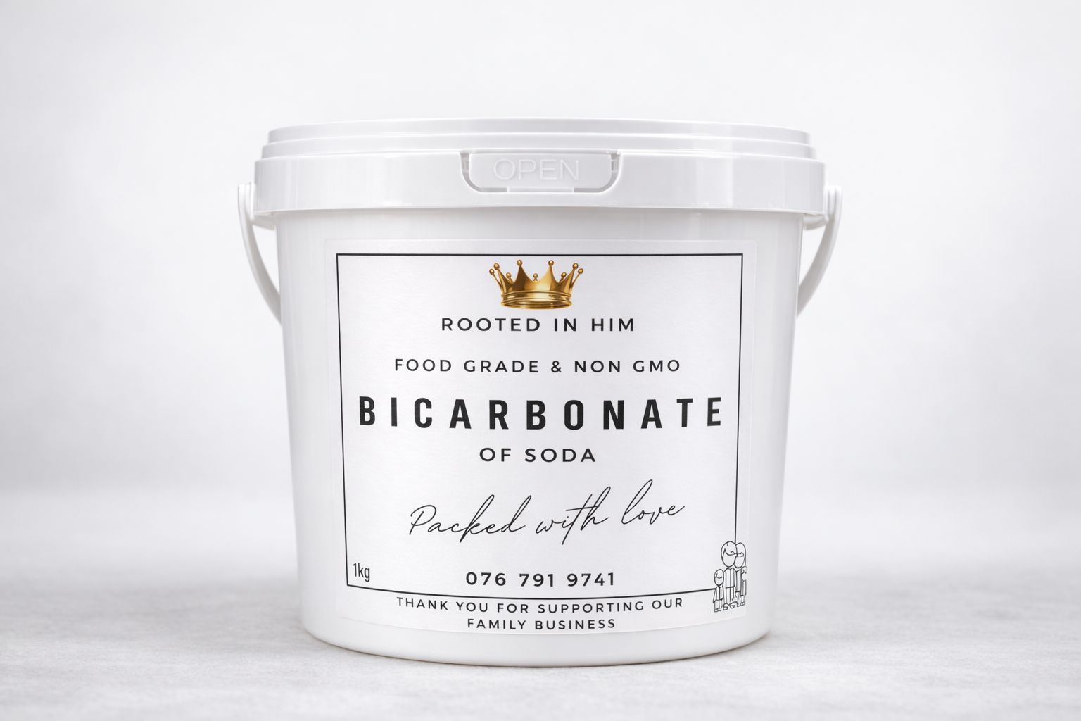 1kg aluminium free bicarbonate of soda food grade baking soda container