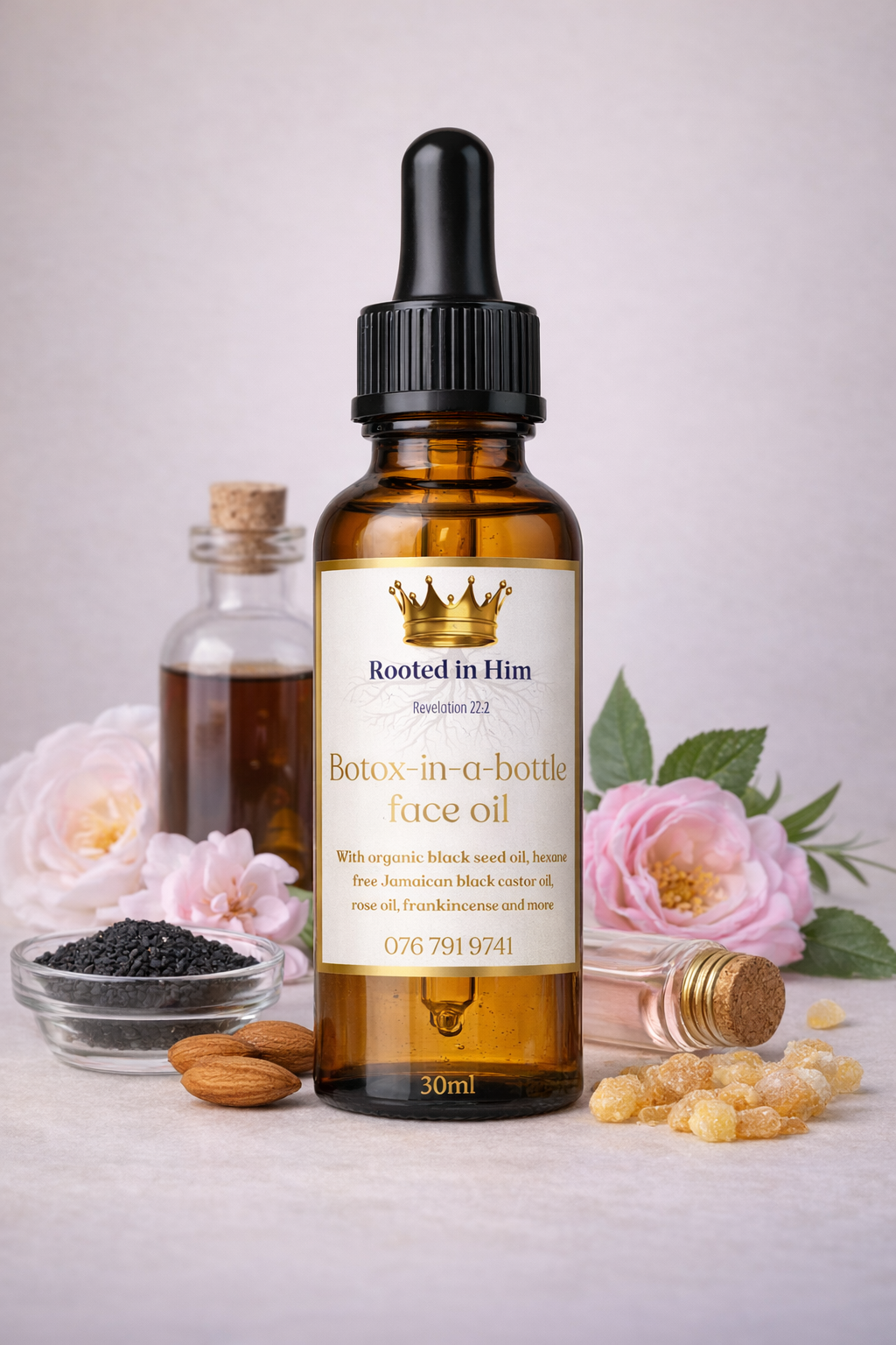 botox in a bottle face oil 30ml amber bottle rooted in him