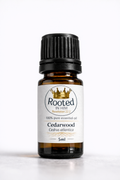 cedarwood essential oil 5ml amber bottle rooted in him