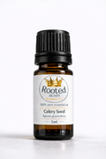 celery seed essential oil 5ml amber bottle rooted in him