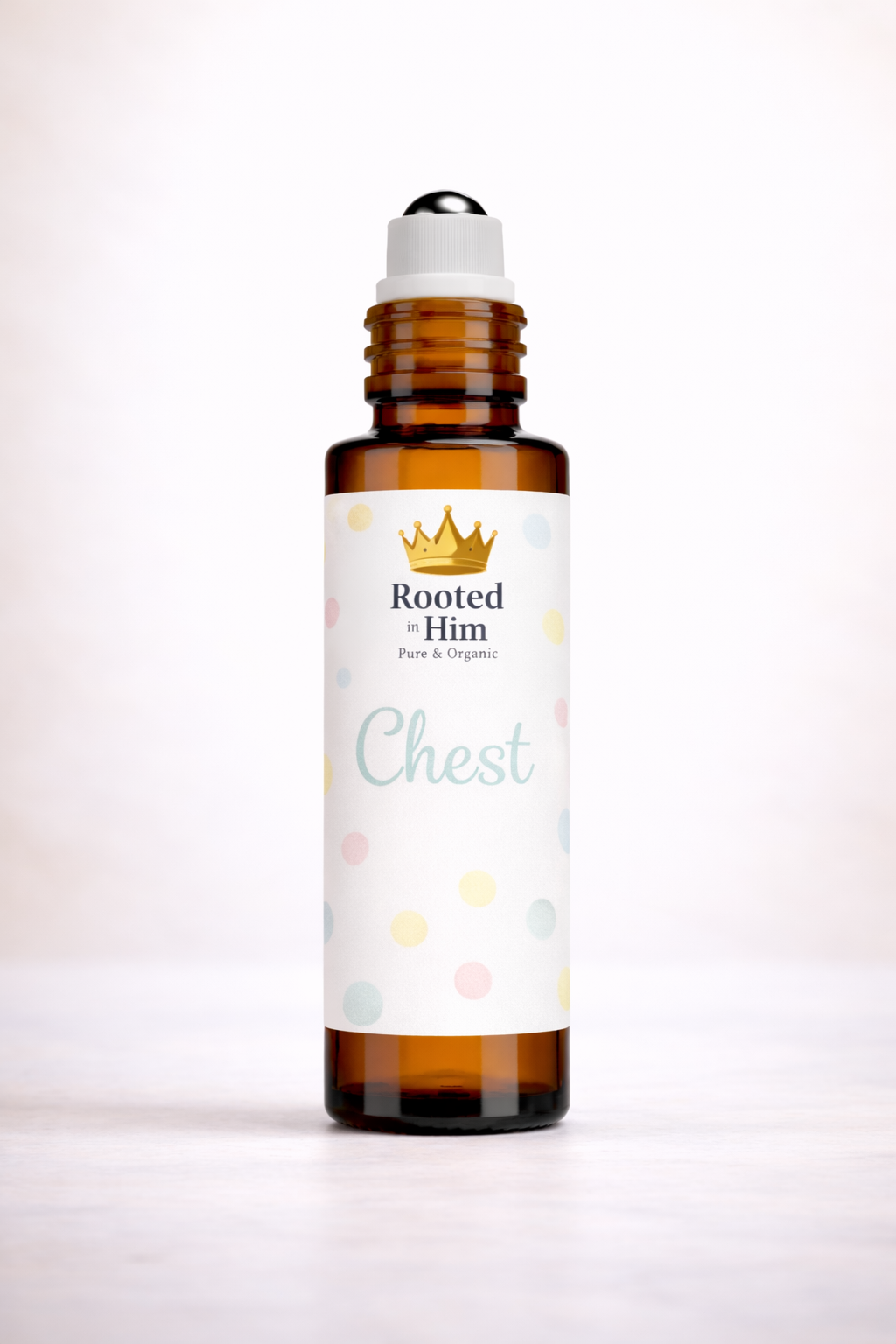 chest and cough kids remedy roller 10ml amber bottle rooted in him