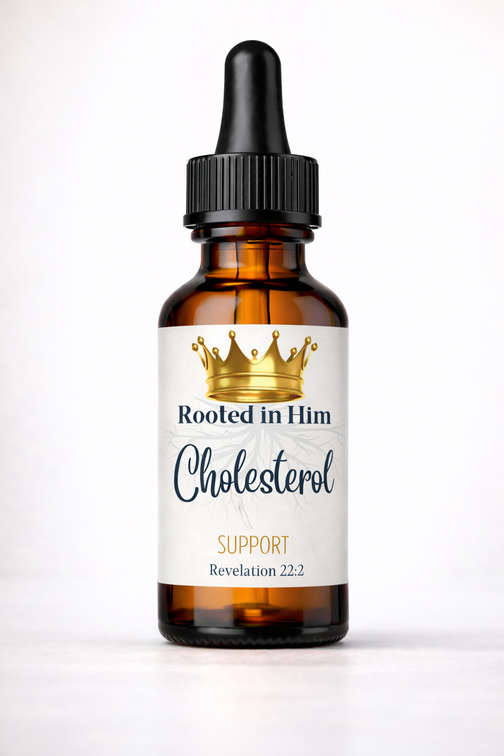cholesterol blend healing oil blend 30ml amber bottle rooted in him