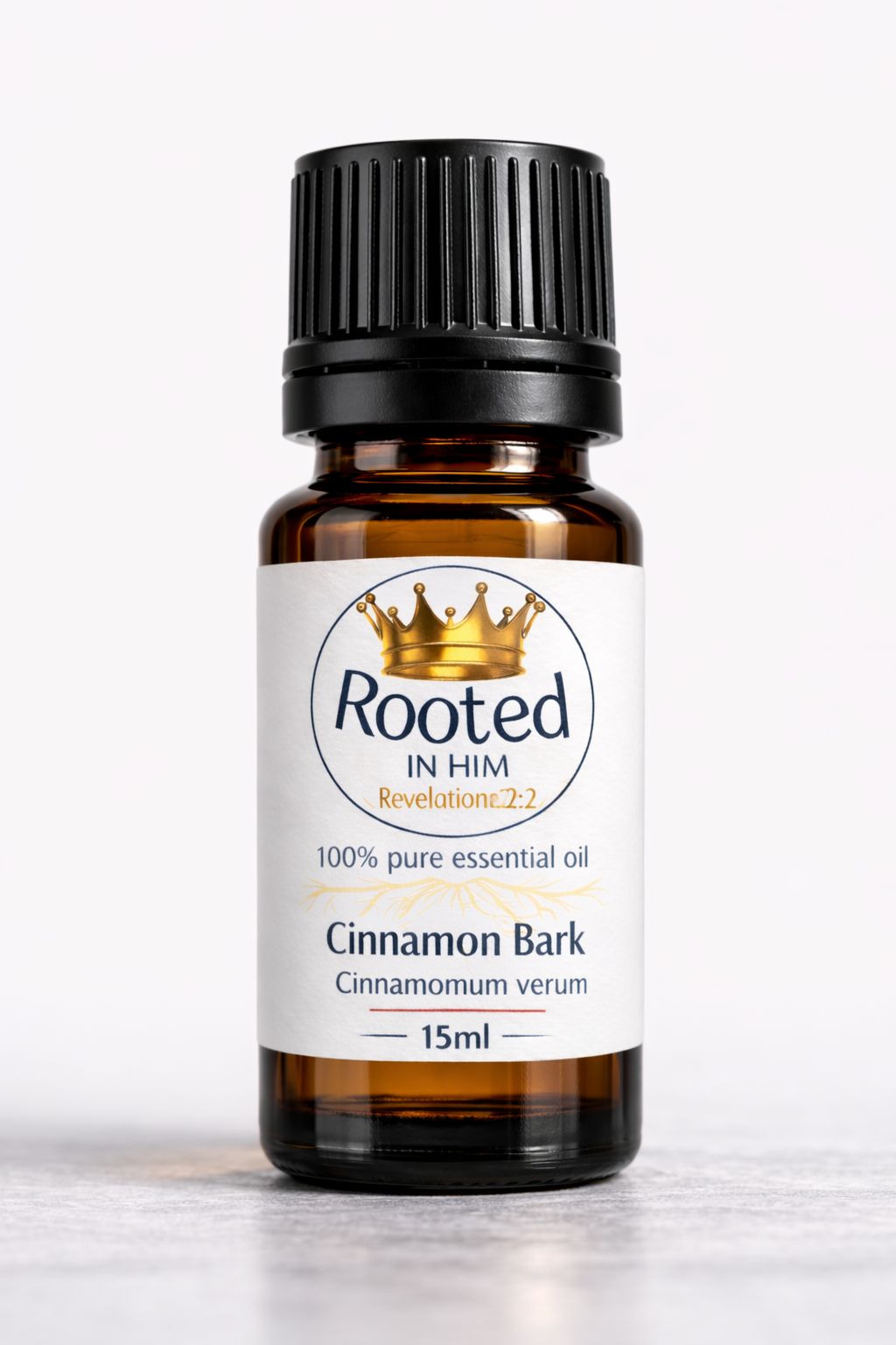 cinnamon bark essential oil 15ml amber bottle rooted in him