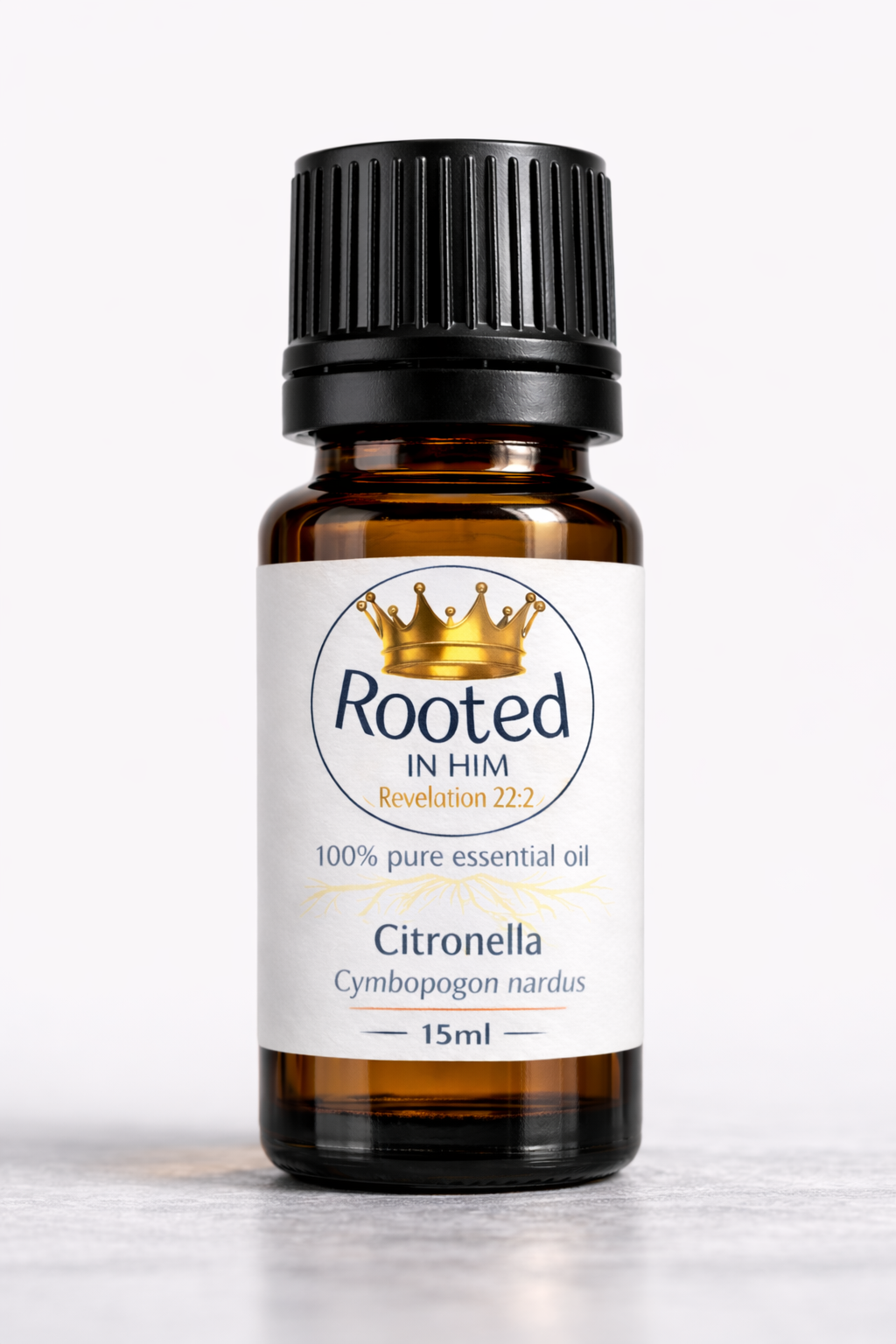 citronella essential oil 15ml amber bottle rooted in him