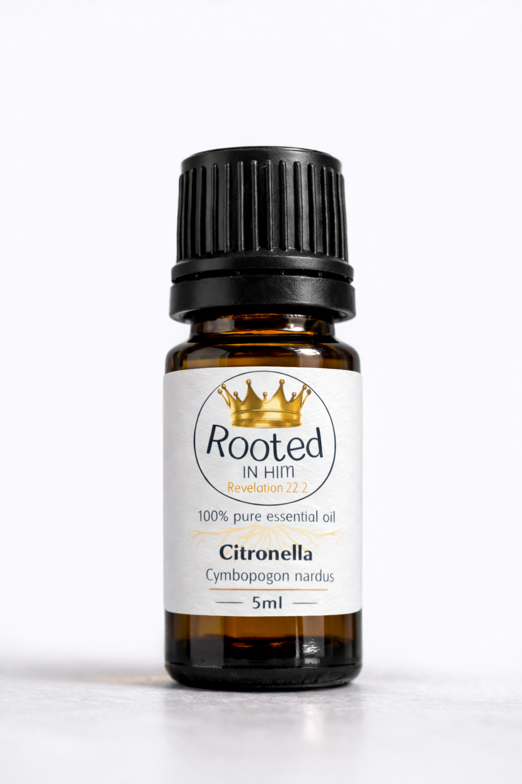 citronella essential oil 5ml amber bottle rooted in him