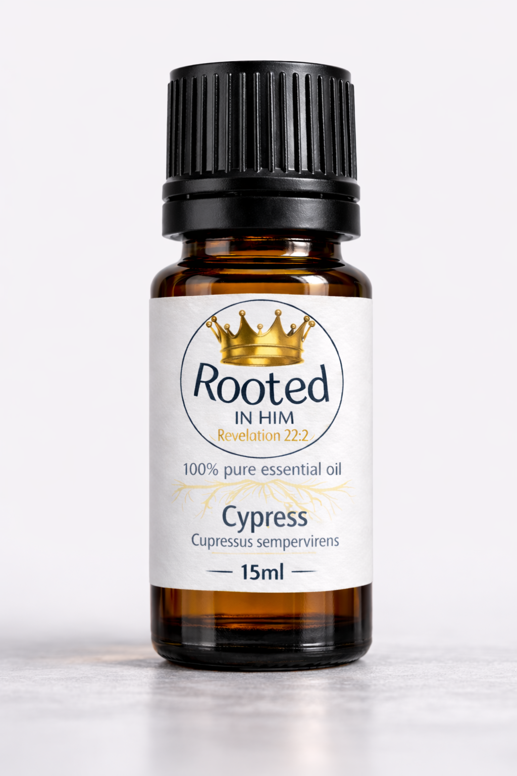cypress essential oil 15ml amber bottle rooted in him