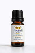 cypress essential oil 5ml amber bottle rooted in him