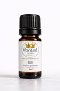 dill essential oil 5ml amber bottle rooted in him