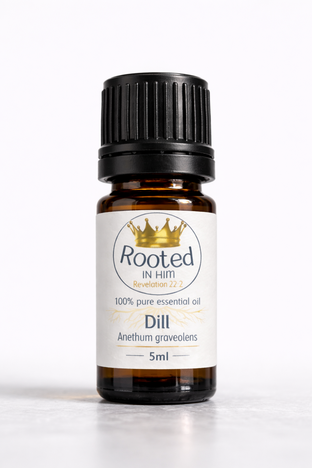 dill essential oil 5ml amber bottle rooted in him