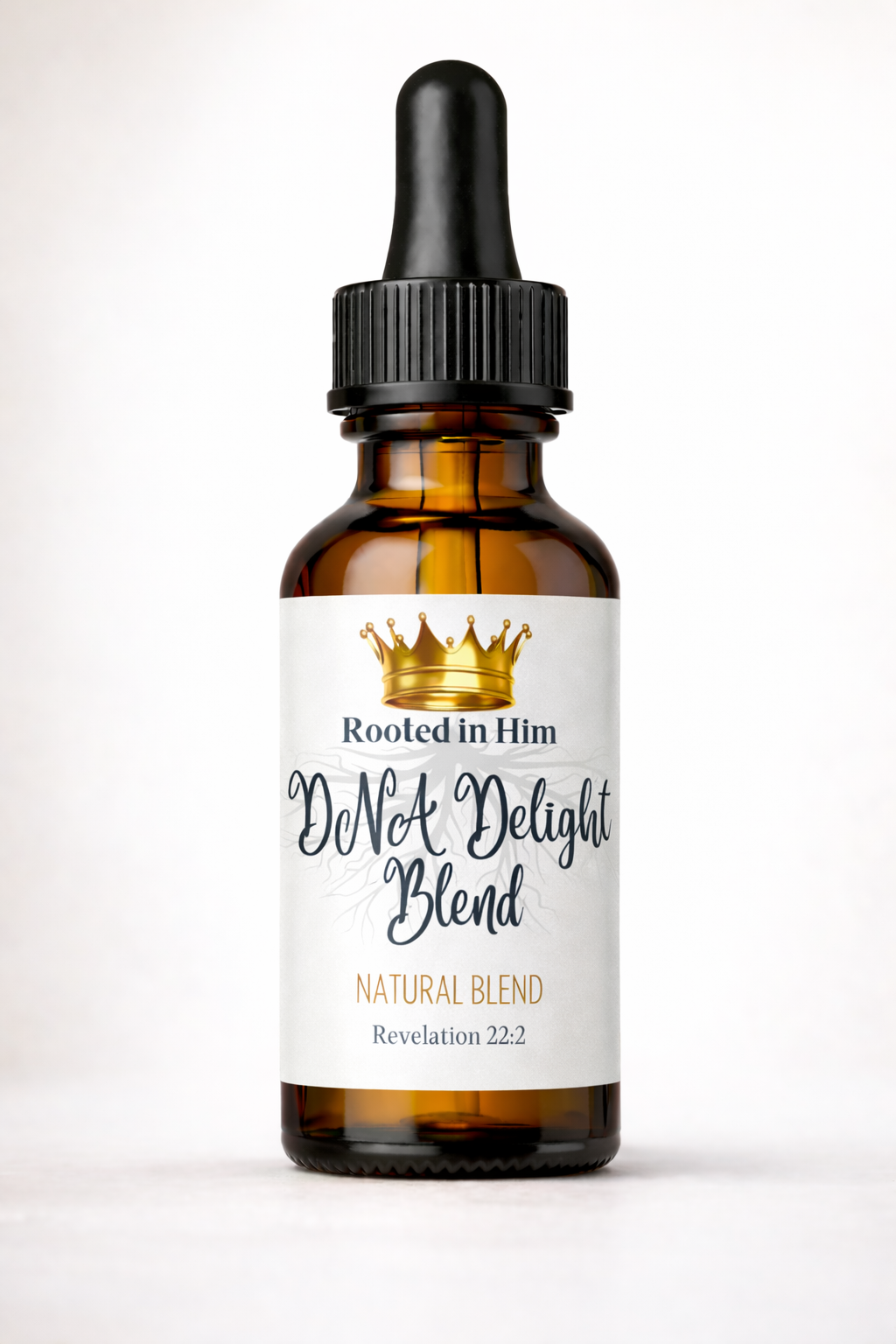 dna delight blend healing oil blend 30ml amber bottle rooted in him