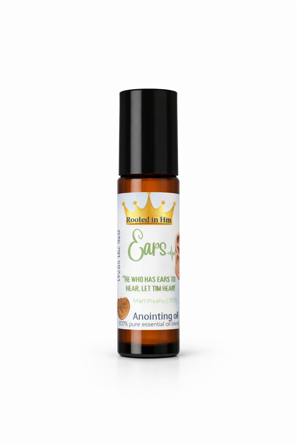 ears anointing oil roller bottle by rooted in him for prayer and discernment