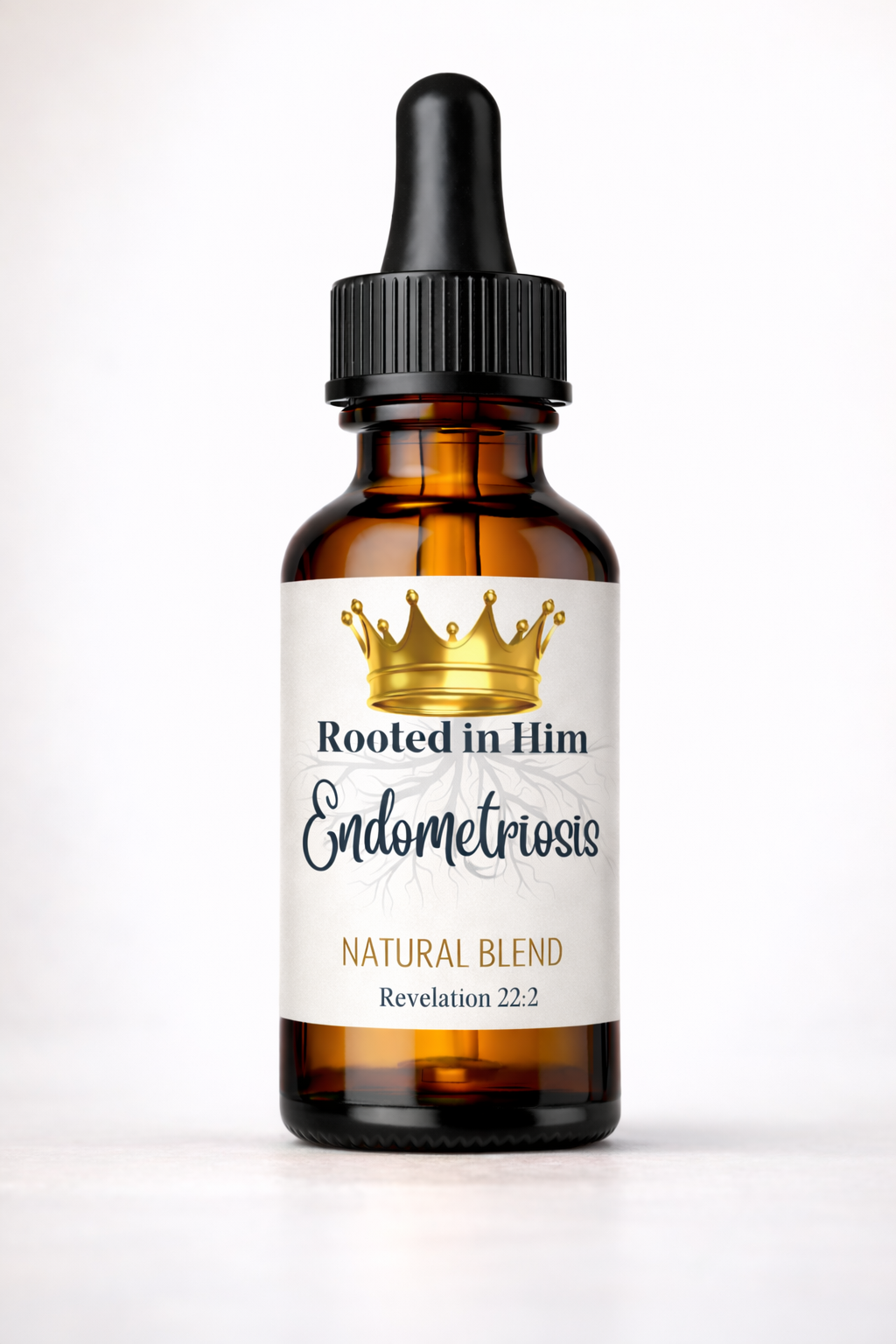 endometriosis blend healing oil blend 30ml amber bottle rooted in him