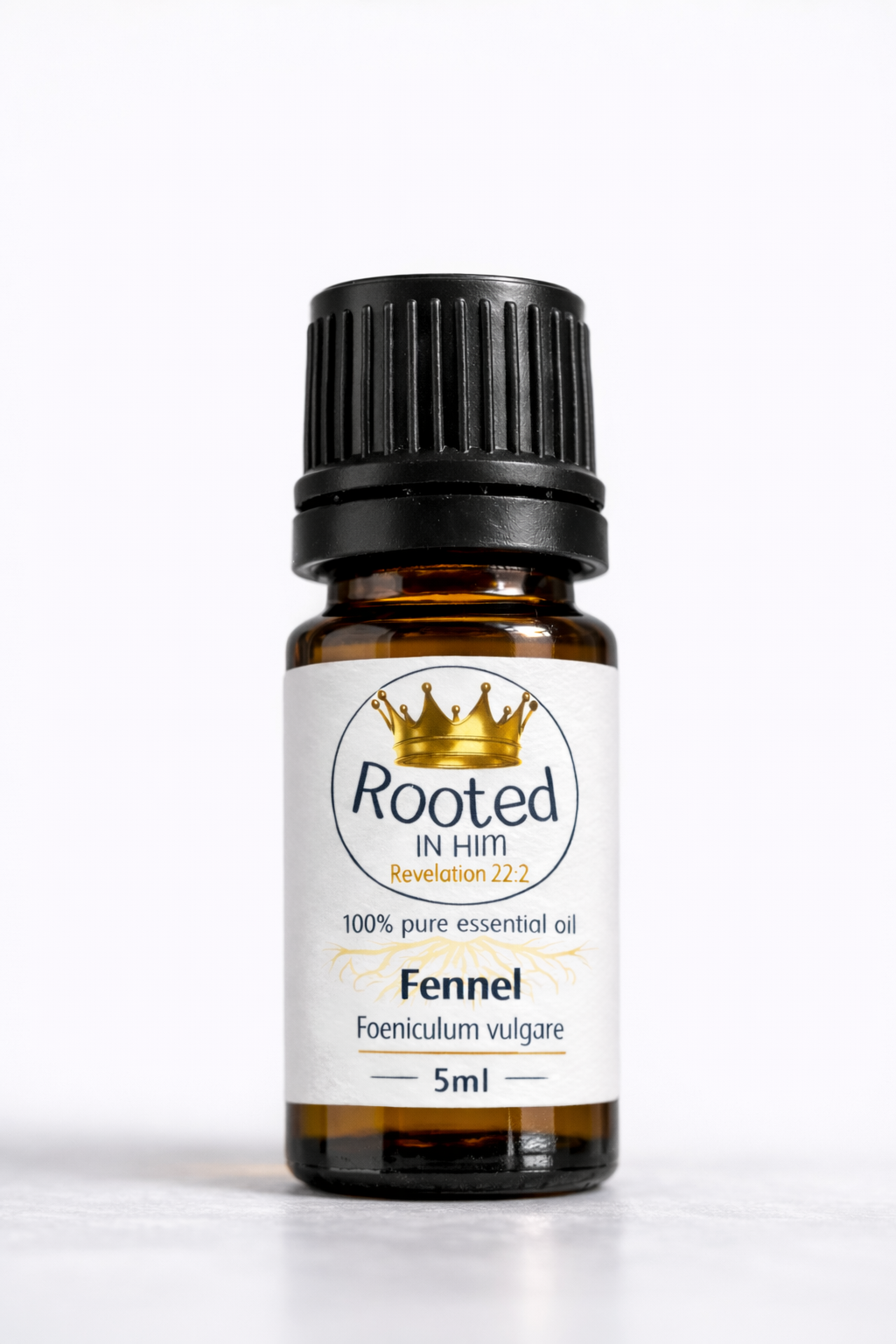 fennel essential oil 5ml amber bottle rooted in him