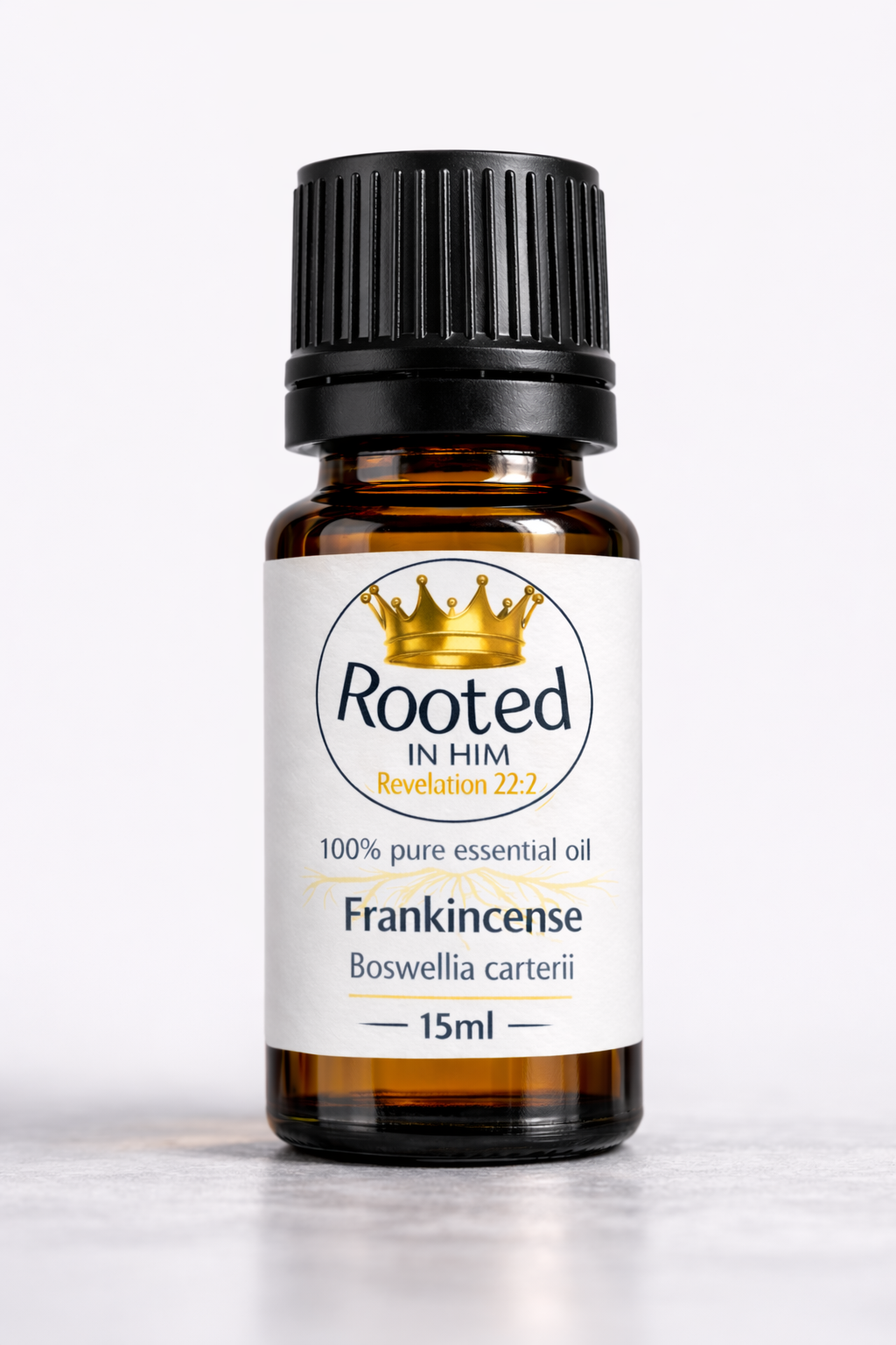 frankincense essential oil 15ml amber bottle rooted in him