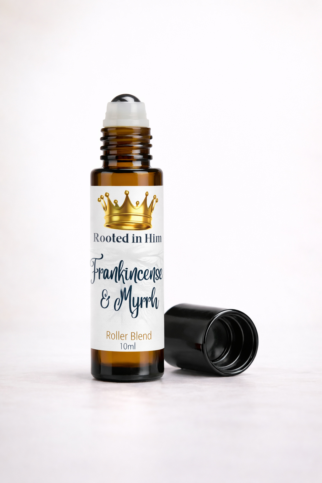 frankincense myrrh roller blend 10ml amber bottle rooted in him