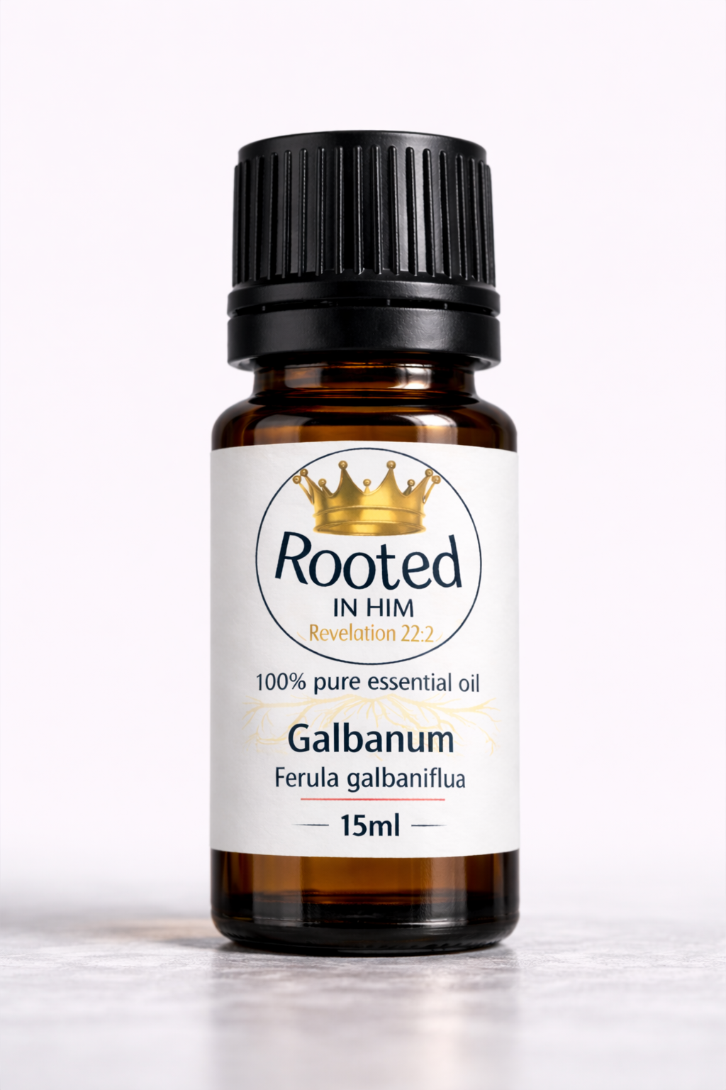 galbanum essential oil 15ml amber bottle rooted in him