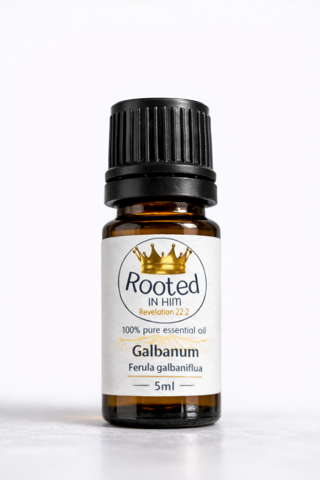 galbanum essential oil 5ml amber bottle rooted in him