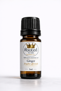 ginger essential oil 5ml amber bottle rooted in him