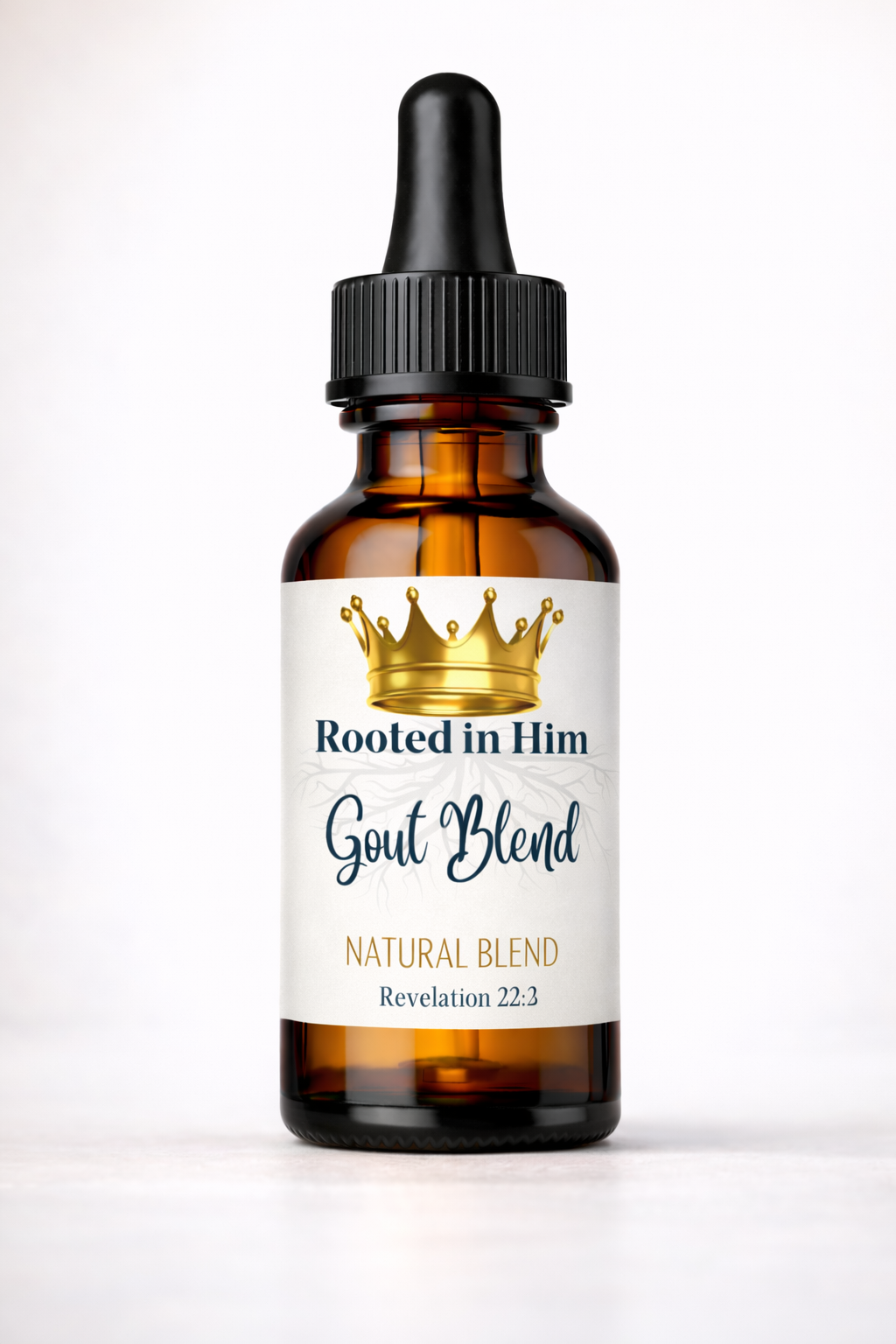 gout blend healing oil blend 30ml amber bottle rooted in him