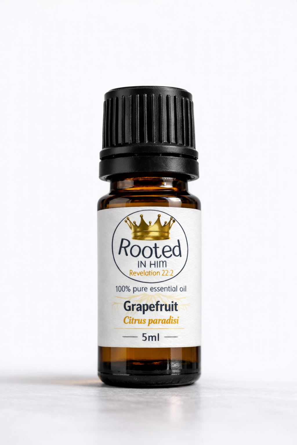 grapefruit essential oil 5ml amber bottle rooted in him