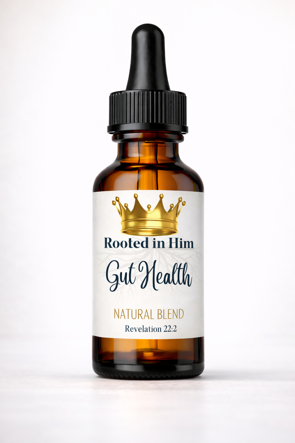 gut health blend healing oil blend 30ml amber bottle rooted in him