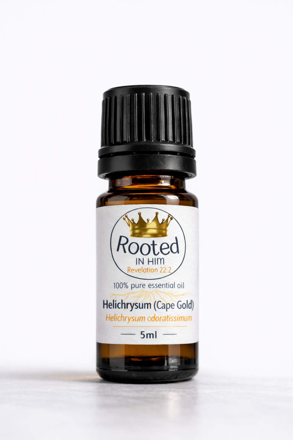 helichrysum cape gold essential oil 5ml amber bottle rooted in him
