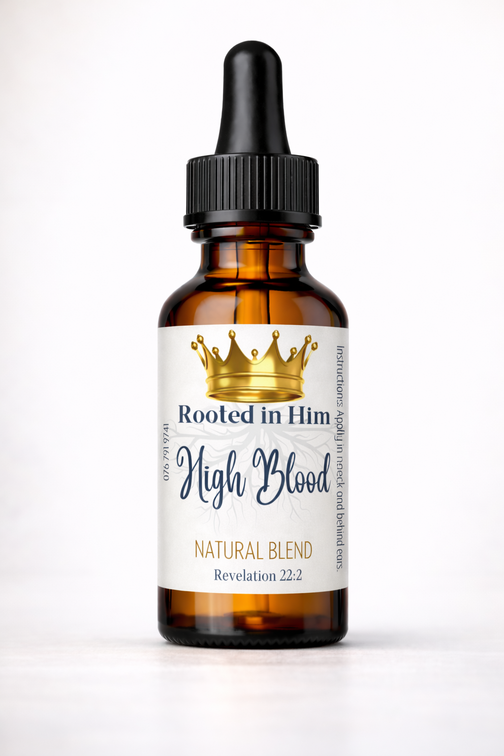high blood pressure blend healing oil blend 30ml amber bottle rooted in him