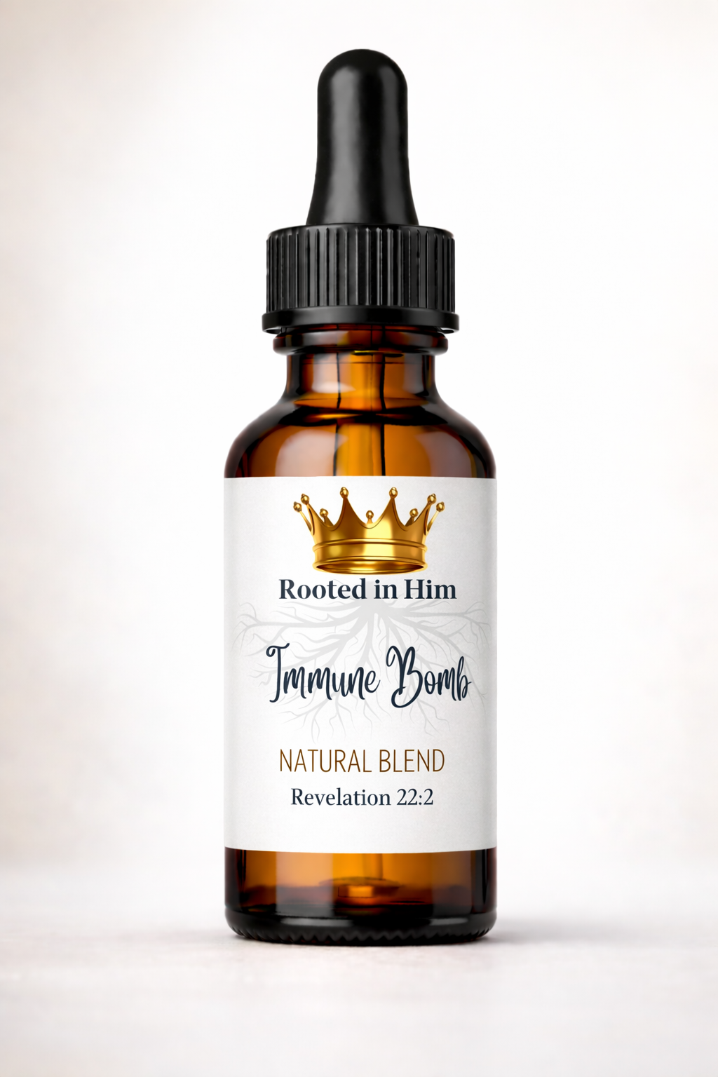 immune bomb blend healing oil blend 30ml amber bottle rooted in him
