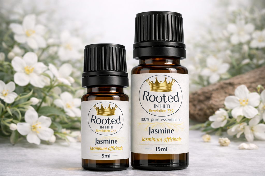 jasmine essential oil 15ml amber bottle rooted in him