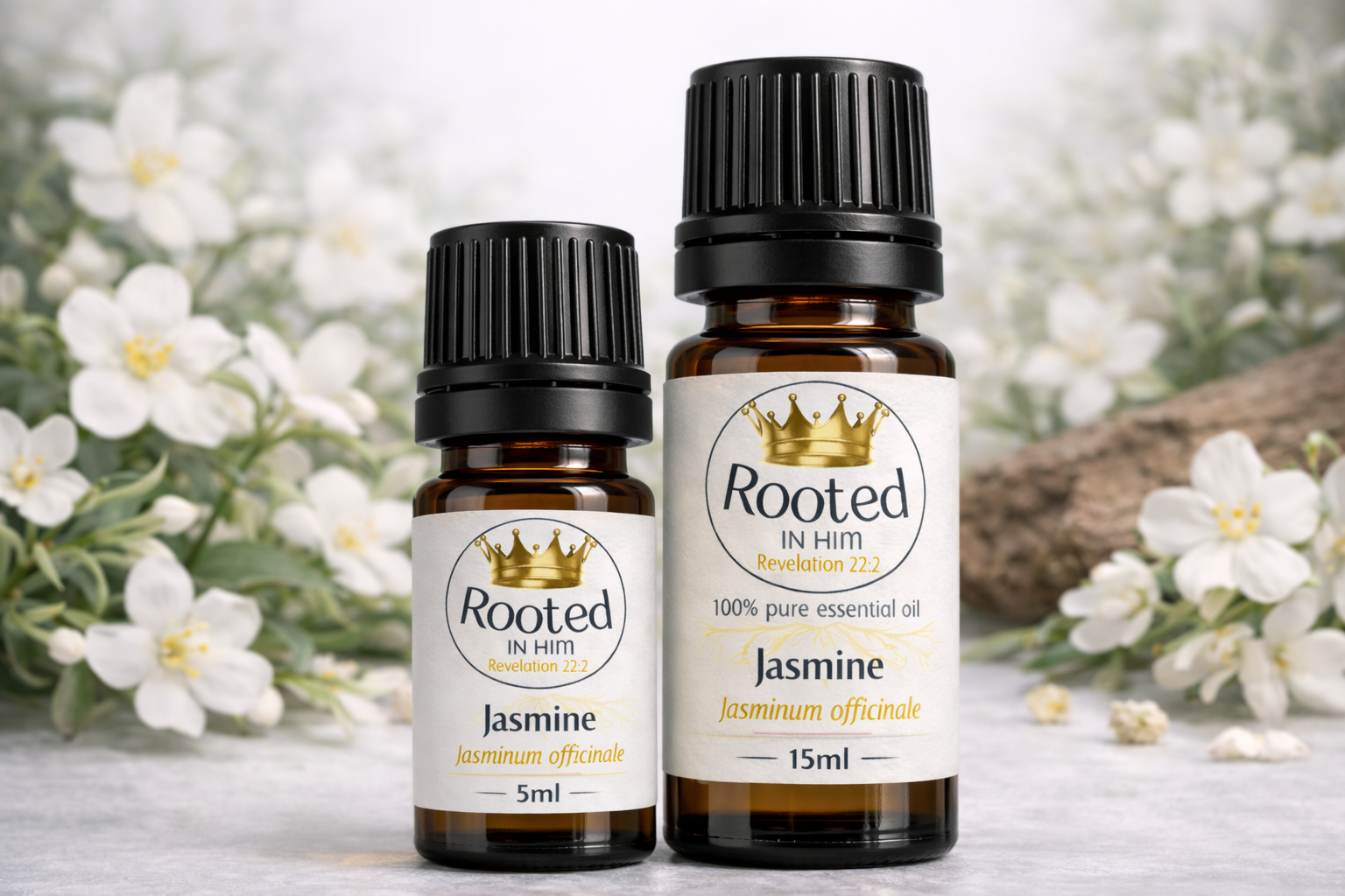 jasmine essential oil 15ml amber bottle rooted in him