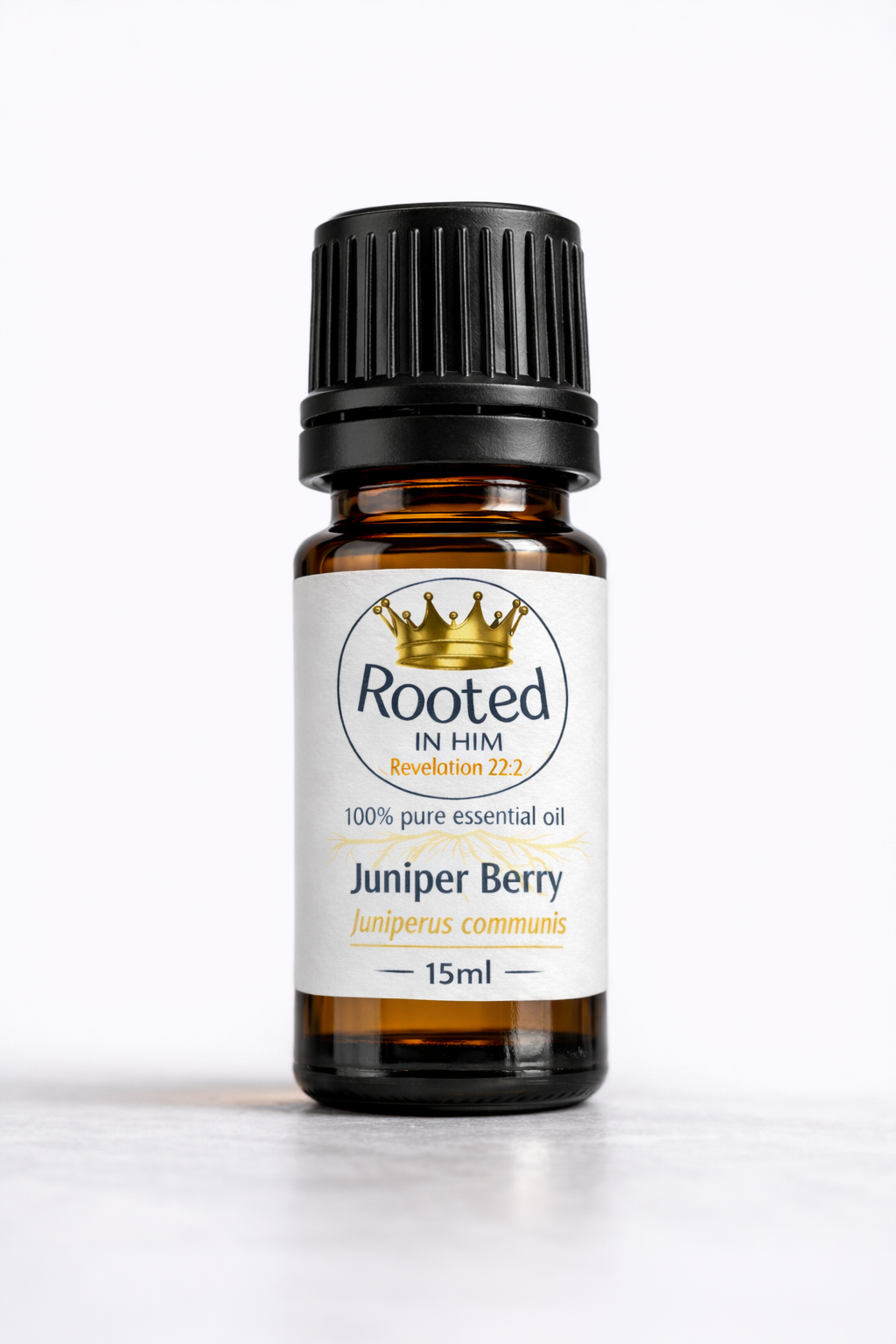 juniper berry essential oil 15ml amber bottle rooted in him