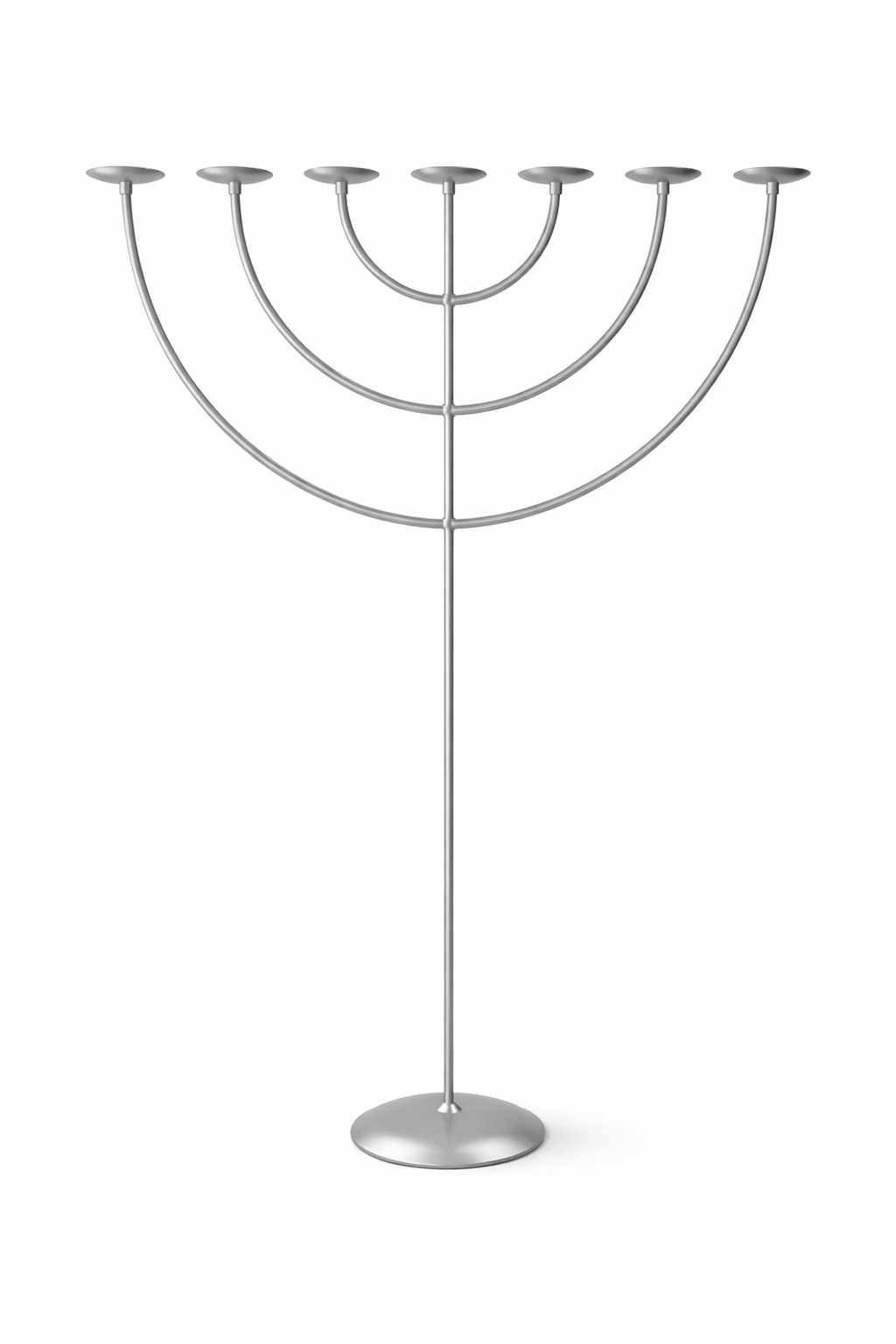 Large silver seven branch menorah decorative faith lampstand by Rooted in Him
