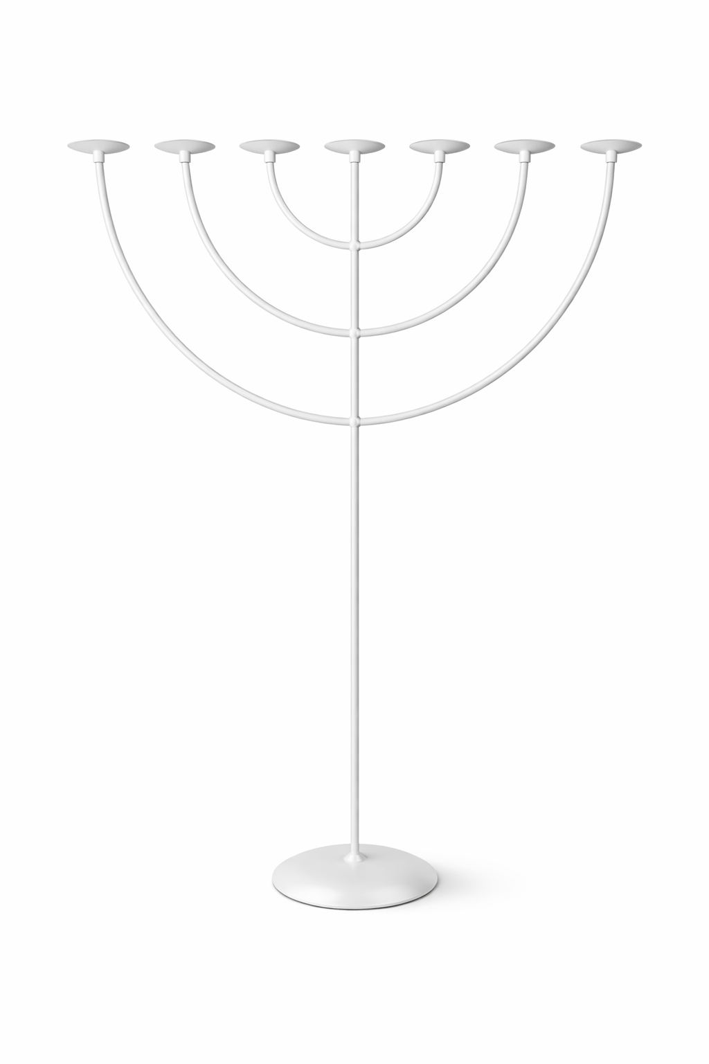Large white seven branch menorah decorative faith lampstand by Rooted in Him