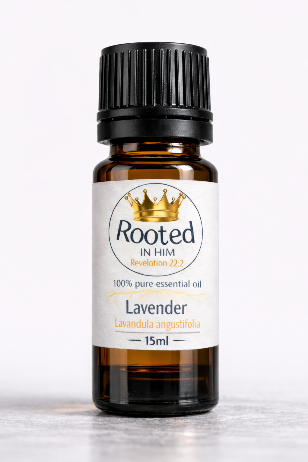 lavender essential oil 15ml amber bottle rooted in him