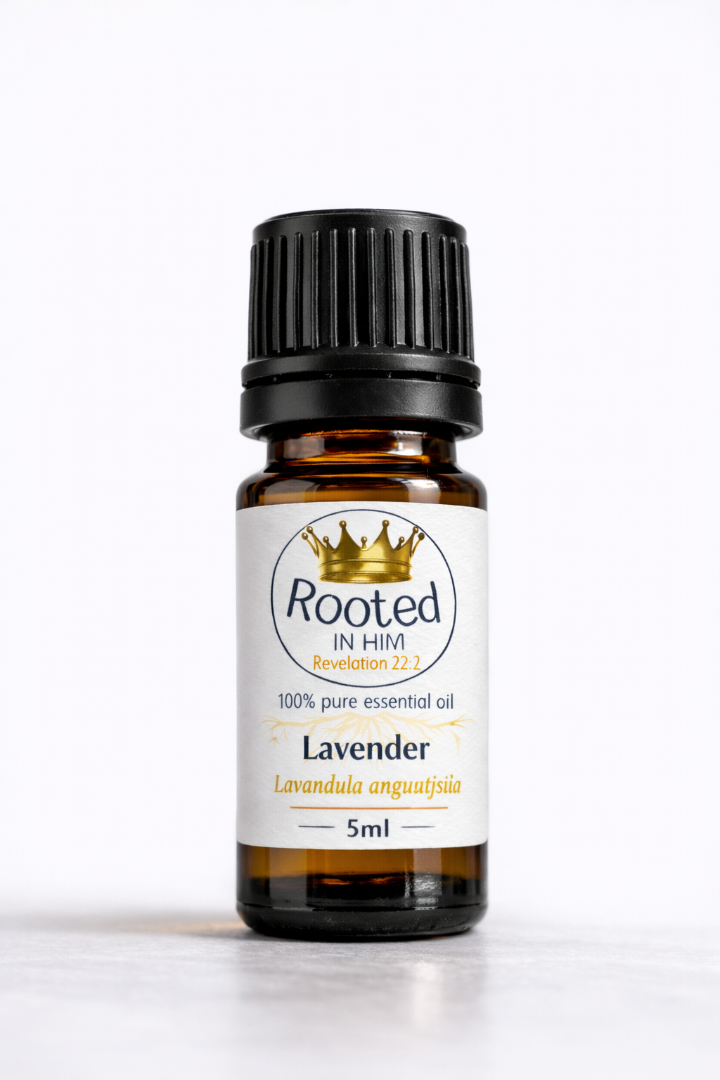 lavender essential oil 5ml amber bottle rooted in him