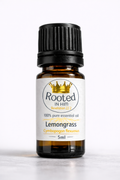 lemongrass essential oil 5ml amber bottle rooted in him