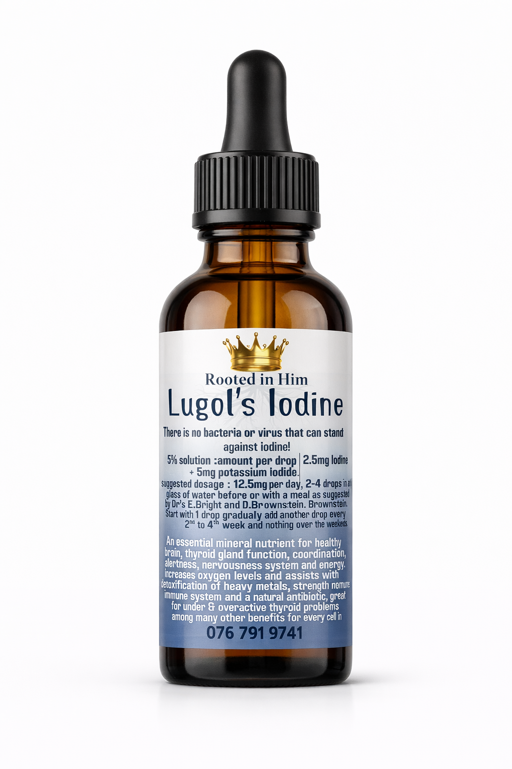 Lugols iodine solution 30ml dropper bottle mineral iodine supplement