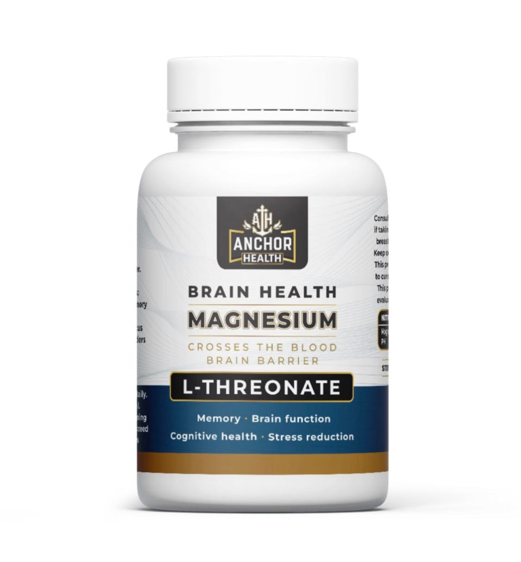 Magnesium L-Threonate capsules supplement bottle for brain health and cognitive support