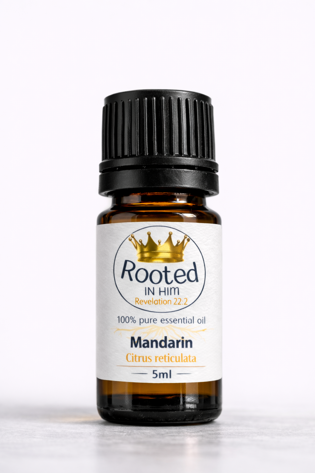 mandarin essential oil 5ml amber bottle rooted in him