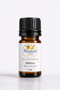 melissa essential oil 5ml amber bottle rooted in him