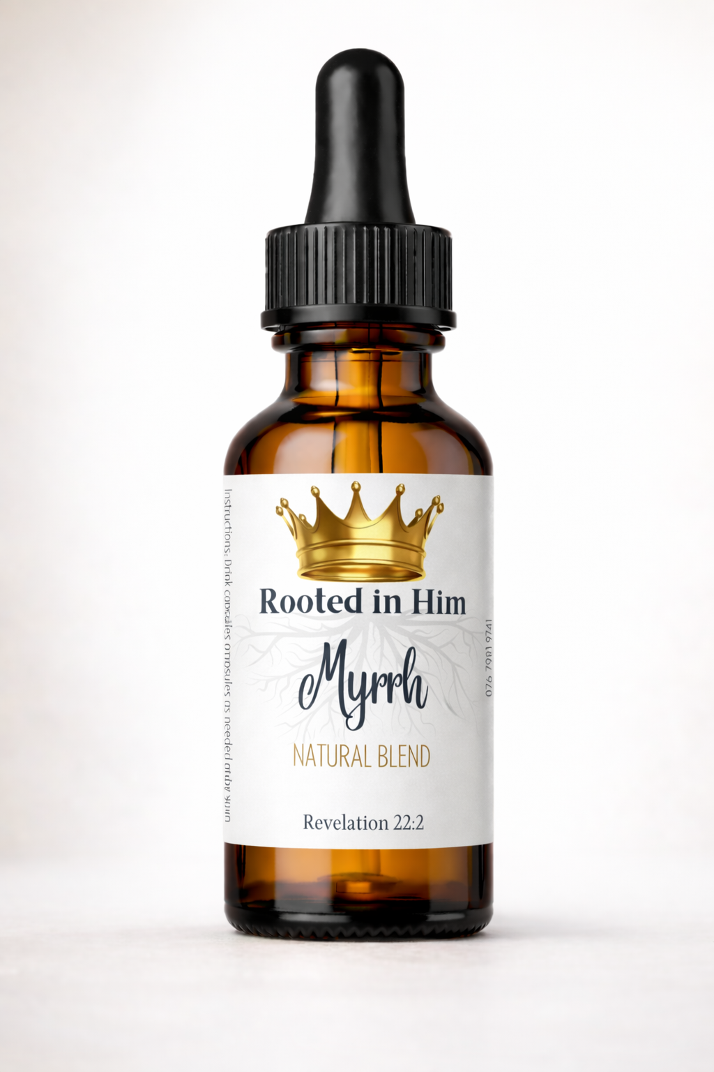 myrrh blend healing oil blend 30ml amber bottle rooted in him