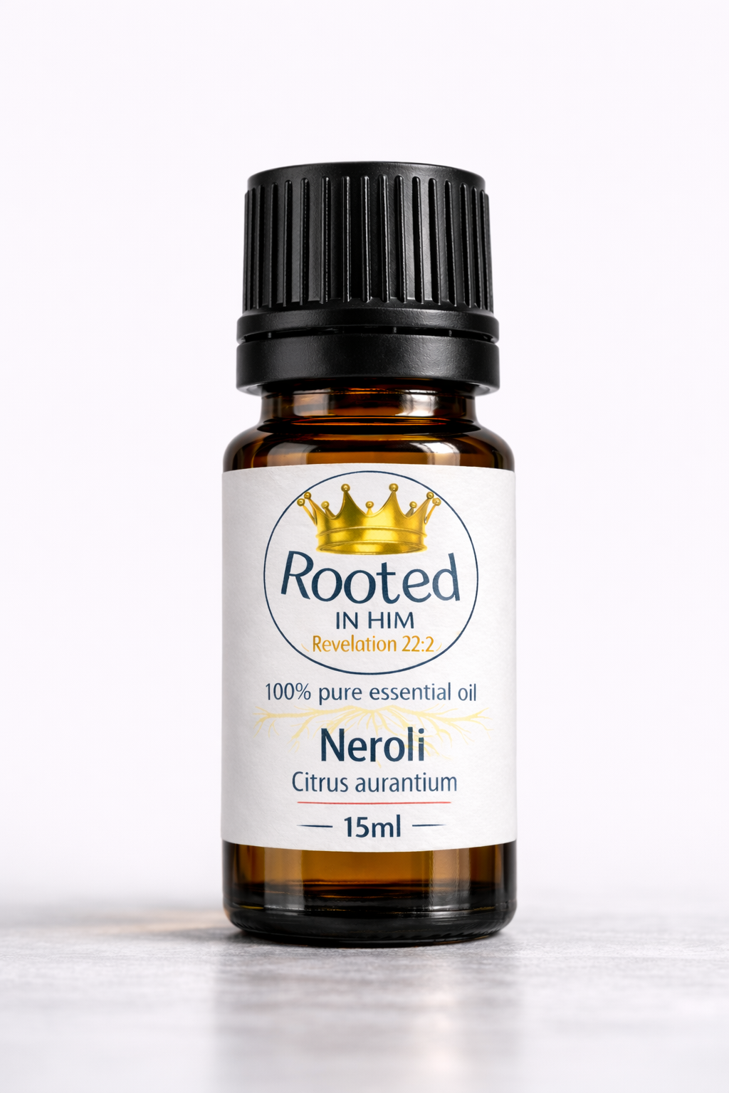 neroli essential oil 15ml amber bottle rooted in him