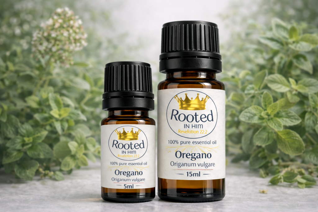 oregano essential oil bottles 5ml and 15ml rooted in him