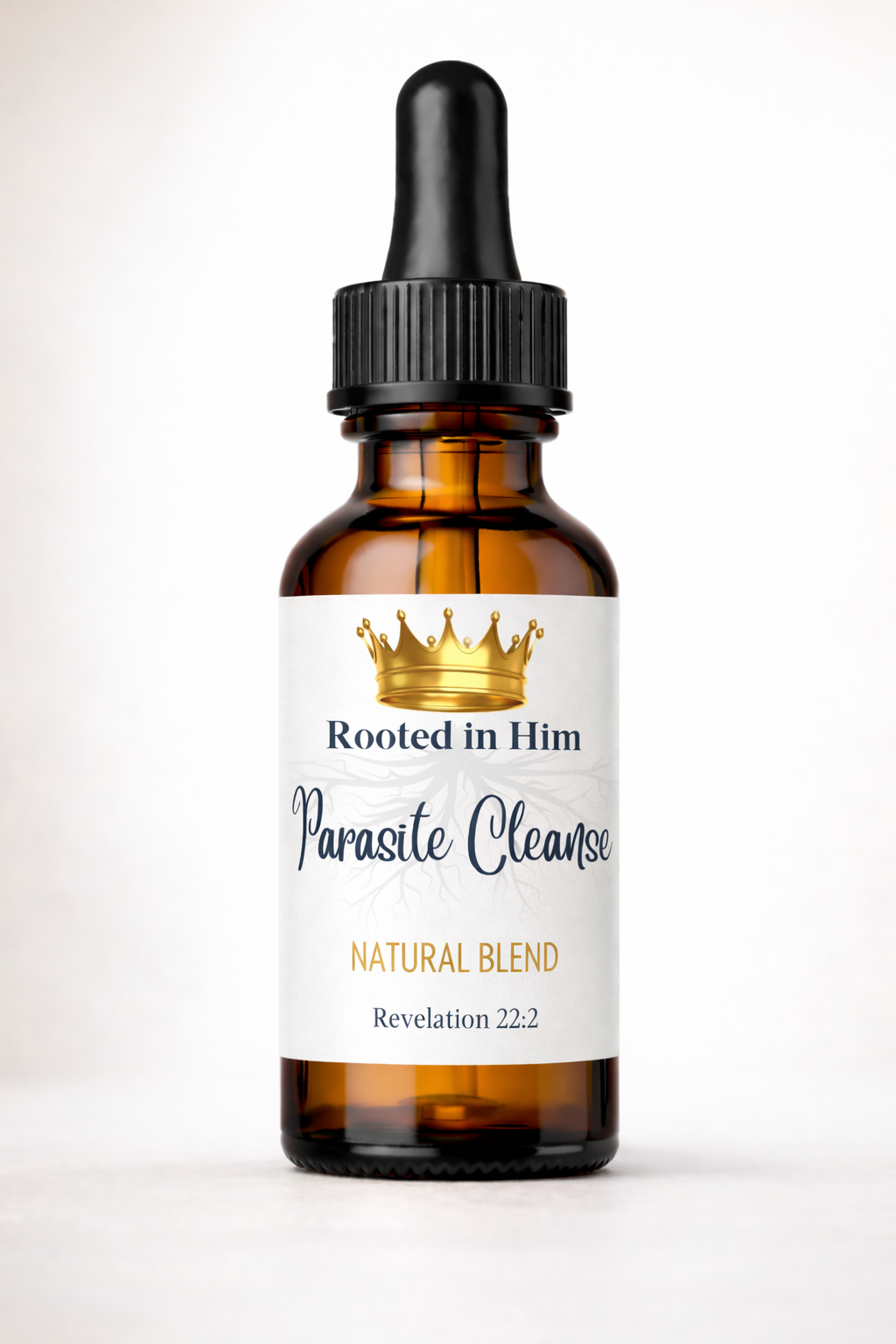 Parasite Cleanse Blend 30ml essential oil in amber dropper bottle by Rooted in Him