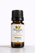 petitgrain essential oil 5ml amber bottle rooted in him