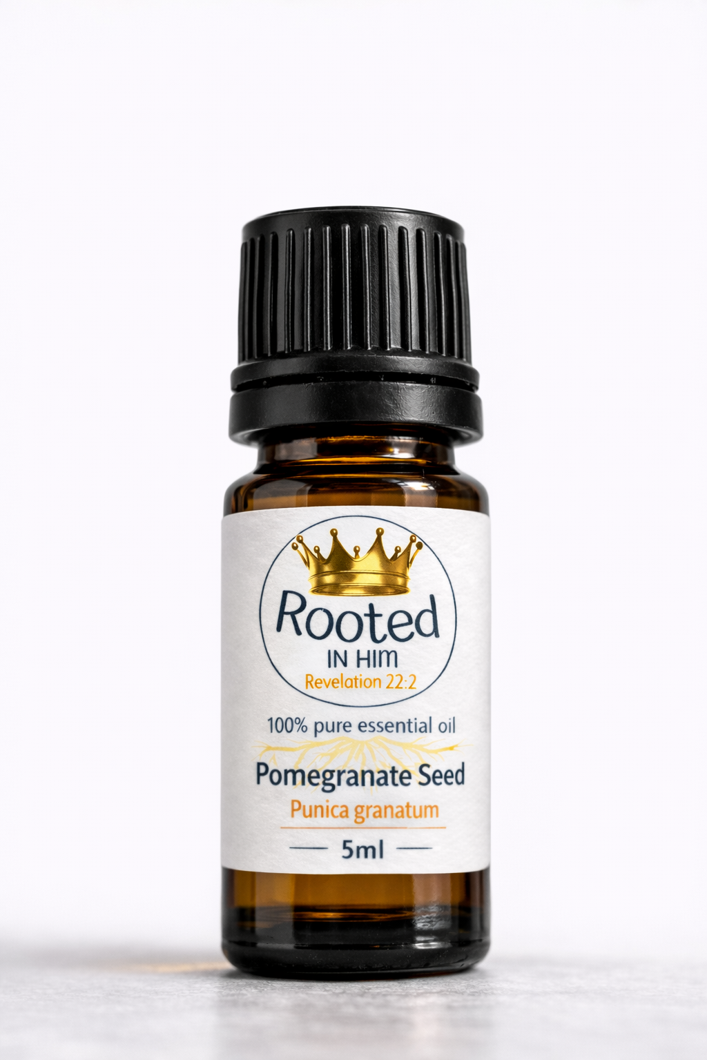 pomegranate seed oil 5ml amber bottle rooted in him