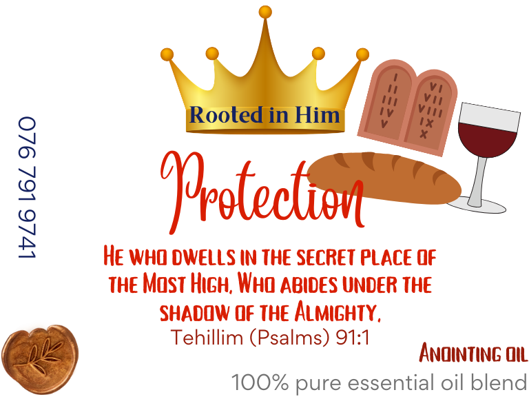 protection anointing oil label rooted in him psalm 91 scripture